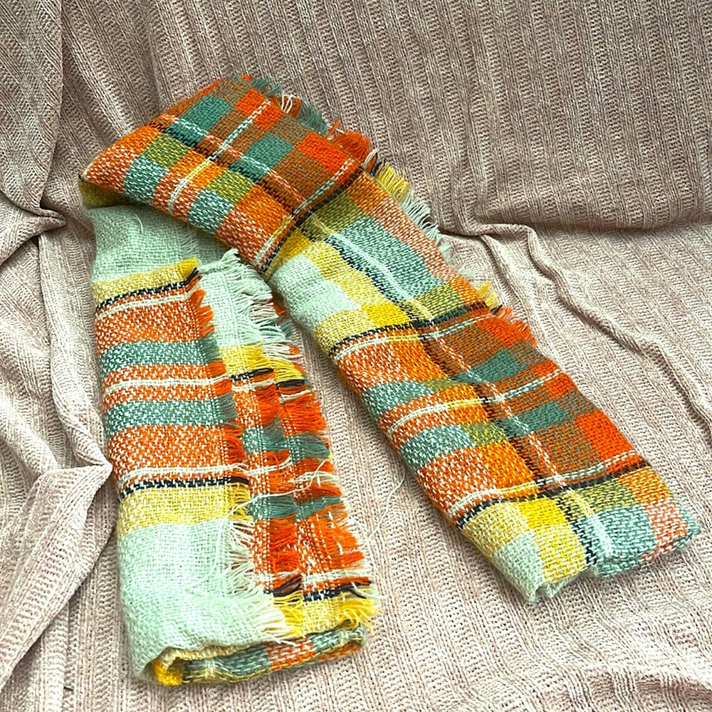 Plaid infinity scarf